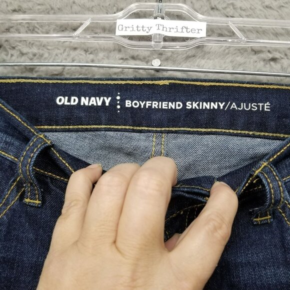 Old Navy Jeans Womens 4 Blue Long Boyfriend Stretch Denim Shasta - Picture 3 of 11